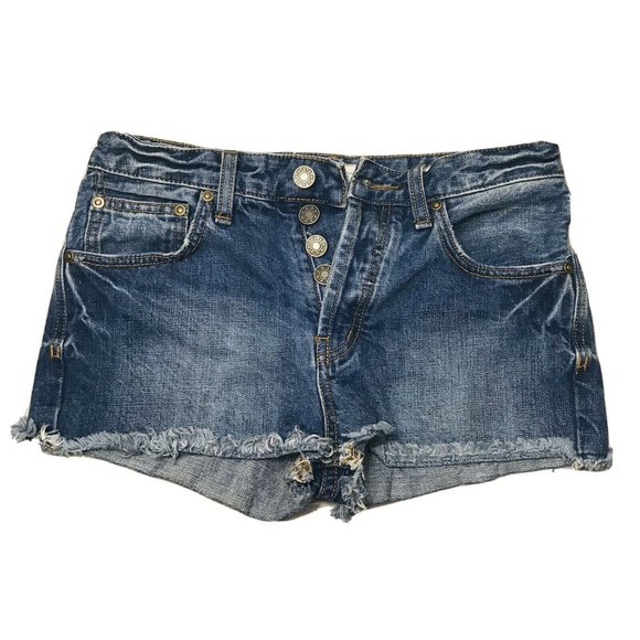 Free People Pants - Free People BUTTON FLY High Rise Jean Shorts